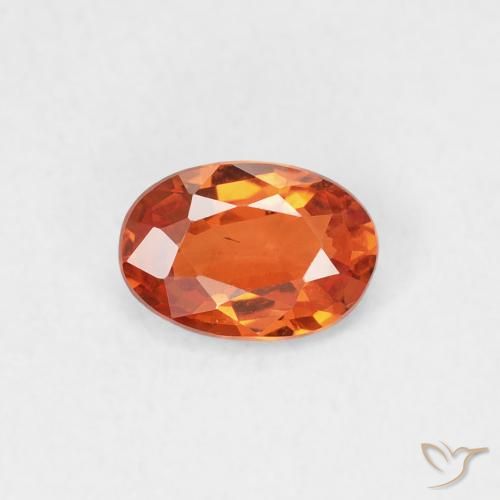 0.52ct Naturale Arancione Ambra Zaffiro, Ovale, VVS-VS