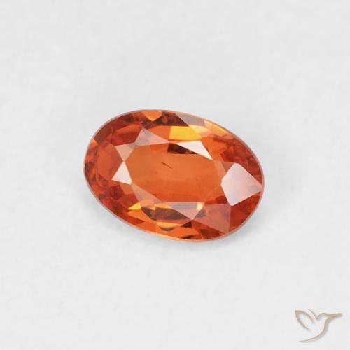 Zaffiro Arancione Ambra naturale da 0.52 ct, Ovale, VVS-VS
