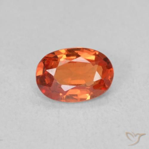 0.54ct Naturale Arancione rossastra Zaffiro, Ovale, VS
