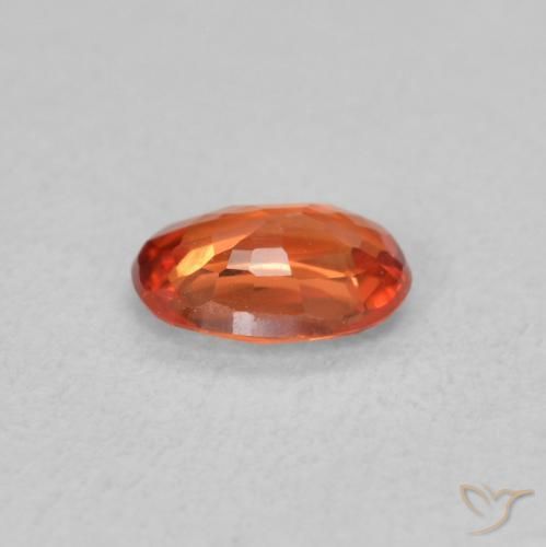 Zaffiro Arancione rossastra naturale da 0.54 ct, Ovale, VS