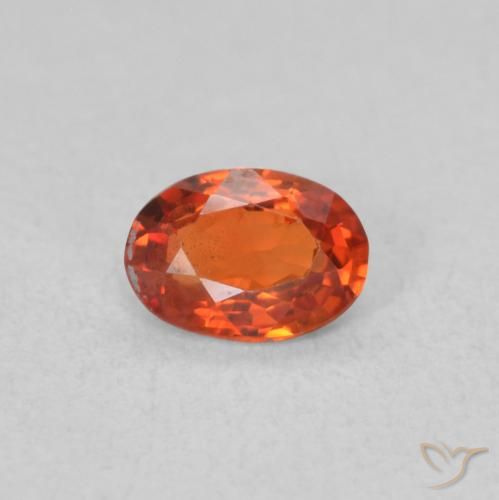 0.48ct Naturale Arancione rossastra Zaffiro, Ovale, VS