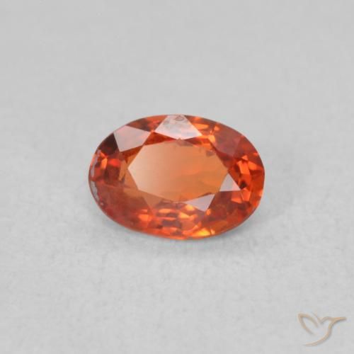 Zaffiro Arancione rossastra naturale da 0.48 ct, Ovale, VS