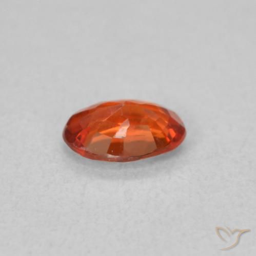 Zaffiro Arancione rossastra naturale da 0.48 ct, Ovale, VS