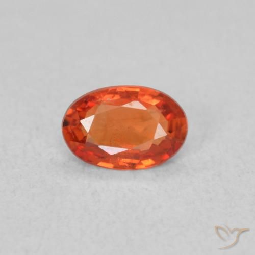 0.41ct Naturale Arancione rossastra Zaffiro, Ovale, VVS-VS