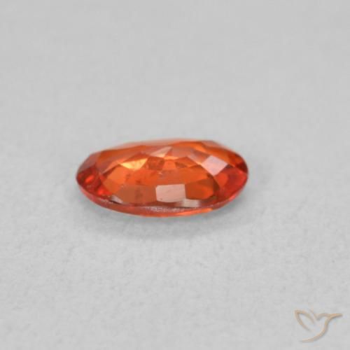 Zaffiro Arancione rossastra naturale da 0.41 ct, Ovale, VVS-VS