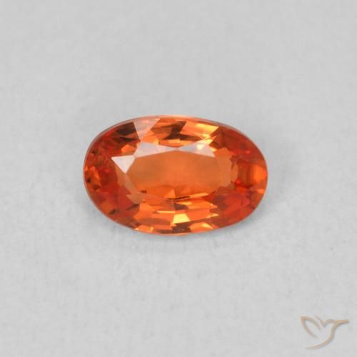 0.53ct Naturale Arancione rossastra Zaffiro, Ovale, VVS-VS