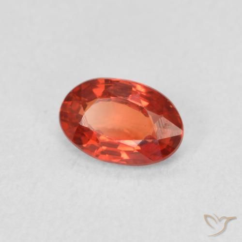 Zaffiro Rosso medio naturale da 0.58 ct, Ovale, VVS-VS