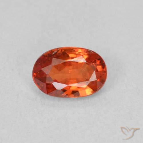 0.57ct Naturale Arancione rossastra Zaffiro, Ovale, VS