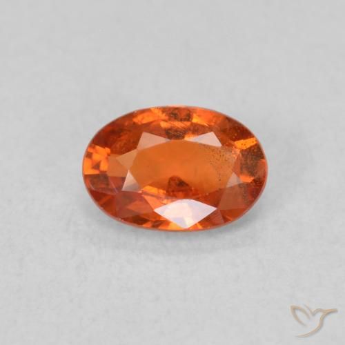 0.65ct Naturale Arancione rossastra Zaffiro, Ovale, VS