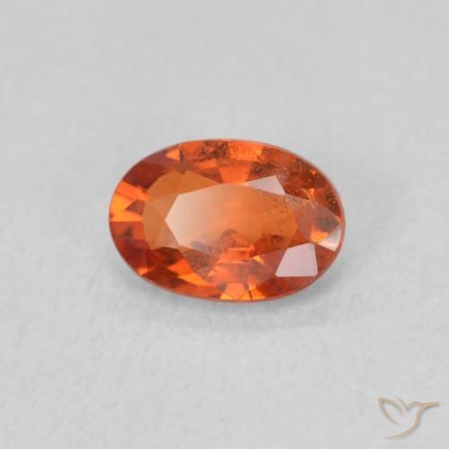 Zaffiro Arancione rossastra naturale da 0.65 ct, Ovale, VS