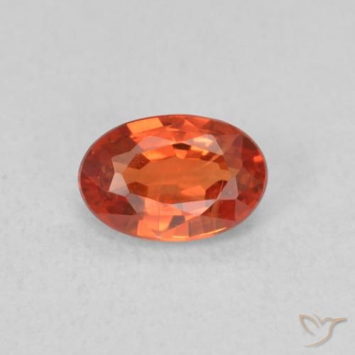 0.71ct Naturale Arancione rossastra Zaffiro, Ovale, VS