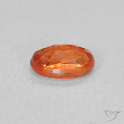 Zaffiro Arancione rossastra naturale da 0.71 ct, Ovale, VS