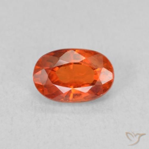 0.75ct Naturale Arancione rossastra Zaffiro, Ovale, VS