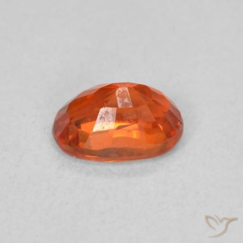Zaffiro Arancione rossastra naturale da 0.75 ct, Ovale, VS