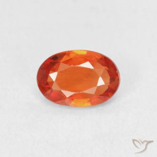 0.55ct Naturale Arancione Ambra Zaffiro, Ovale, VVS