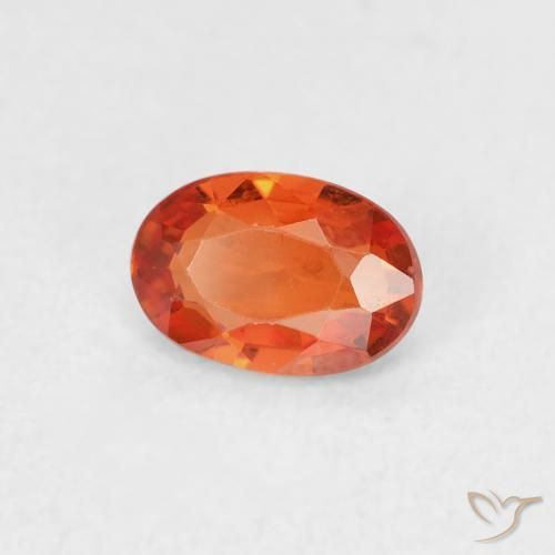 Zaffiro Arancione Ambra naturale da 0.55 ct, Ovale, VVS