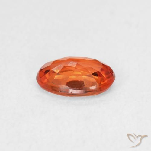 Zaffiro Arancione Ambra naturale da 0.55 ct, Ovale, VVS