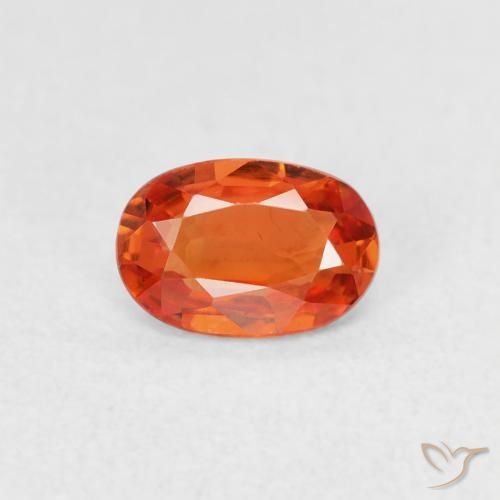 0.52ct Naturale Arancia Fuoco Zaffiro, Ovale, VVS