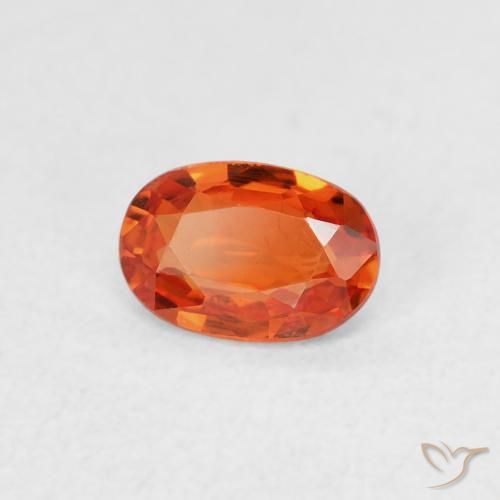 Zaffiro Arancia Fuoco naturale da 0.52 ct, Ovale, VVS