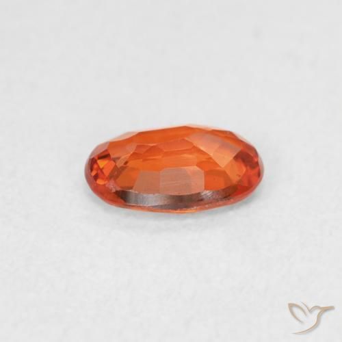Zaffiro Arancia Fuoco naturale da 0.52 ct, Ovale, VVS