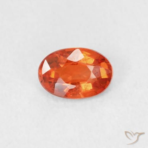 0.53ct Naturale Arancione rossastra Zaffiro, Ovale, VVS