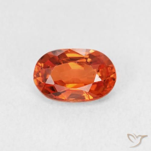 0.71ct Naturale Arancione rossastra Zaffiro, Ovale, VVS
