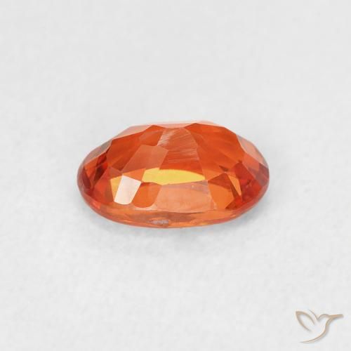 Zaffiro Arancione rossastra naturale da 0.71 ct, Ovale, VVS