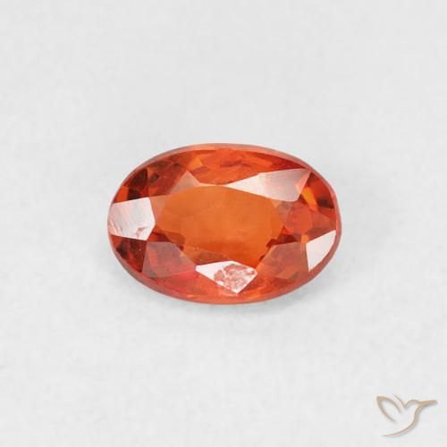 0.53ct Naturale Arancione rossastra Zaffiro, Ovale, VVS