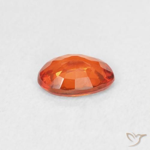 Zaffiro Arancione rossastra naturale da 0.53 ct, Ovale, VVS