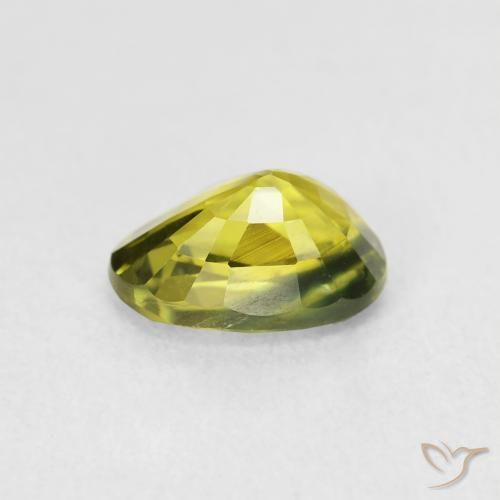 Zaffiro Verde giallastro naturale da 2.04 ct, Ovale, VVS-VS