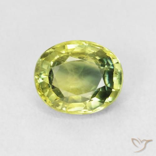 2.00ct Naturale Medium Light Green Zaffiro, Ovale, VVS-VS
