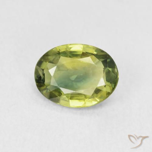 1.51ct Naturale Verde foresta chiaro Zaffiro, Ovale, VVS-VS