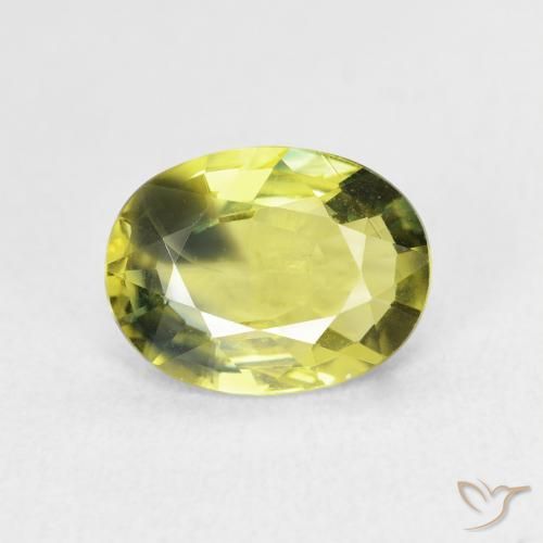 2.54ct Naturale Giallo verde Zaffiro, Ovale, VVS-VS