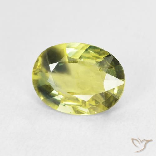 Zaffiro Giallo verde naturale da 2.54 ct, Ovale, VVS-VS