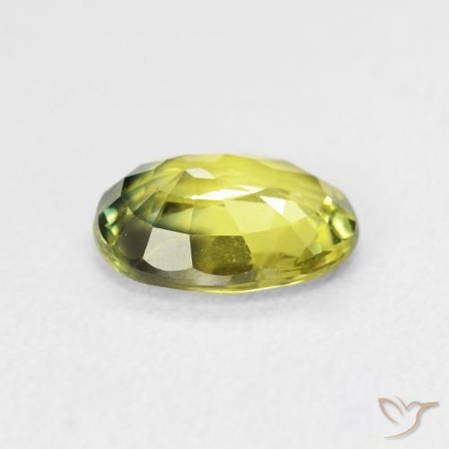 Zaffiro Giallo verde naturale da 2.54 ct, Ovale, VVS-VS
