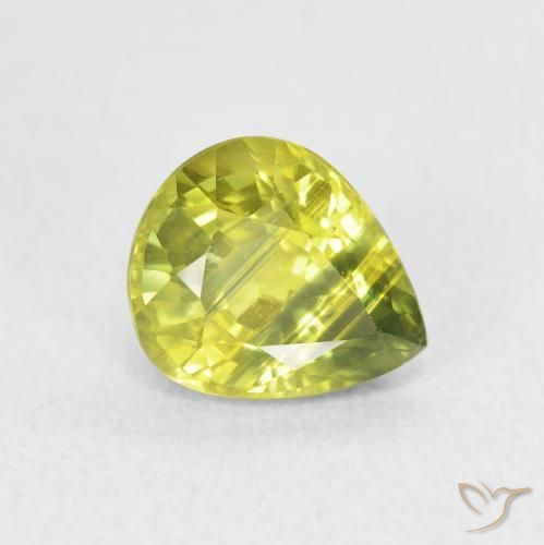 1.99ct Naturale Giallo medio Zaffiro, Forma a pera, VVS-VS