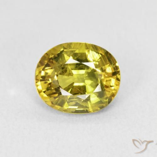 2.31ct Naturale Giallo medio Zaffiro, Ovale, VVS-VS