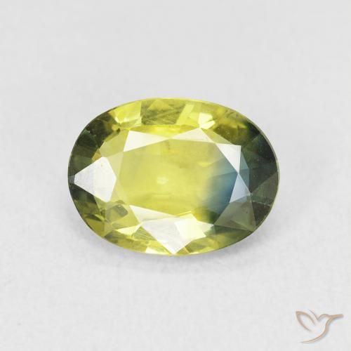 1.83ct Naturale Giallo verde Zaffiro, Ovale, VVS-VS