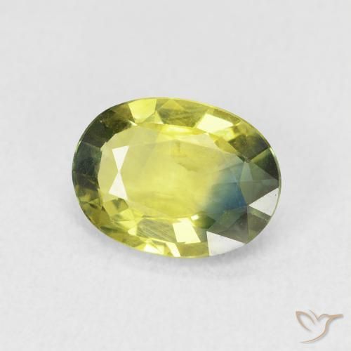 Zaffiro Giallo verde naturale da 1.83 ct, Ovale, VVS-VS