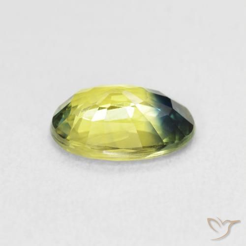 Zaffiro Giallo verde naturale da 1.83 ct, Ovale, VVS-VS