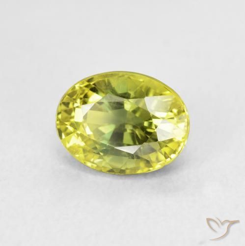 Zaffiro Giallo medio naturale da 2.93 ct, Ovale, VVS-VS