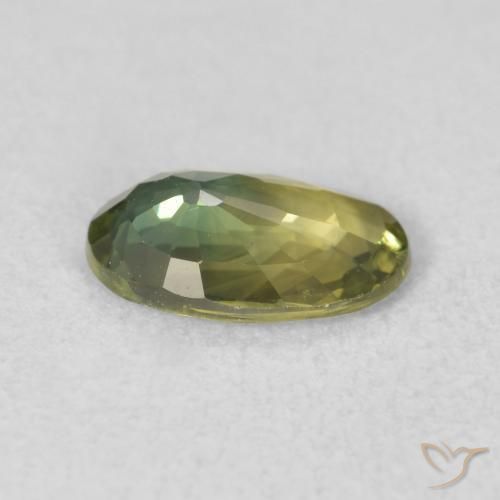 Zaffiro Verde giallastro naturale da 1.24 ct, Ovale, VVS