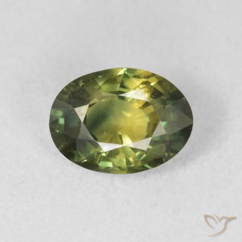1.37ct Naturale Verde foresta Zaffiro, Ovale, VS
