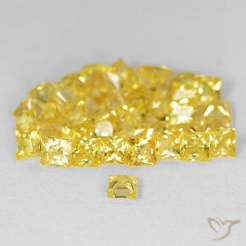 Gemme di Zaffiro Oro giallastro naturale da 6.89 ct, Quadrato, VS