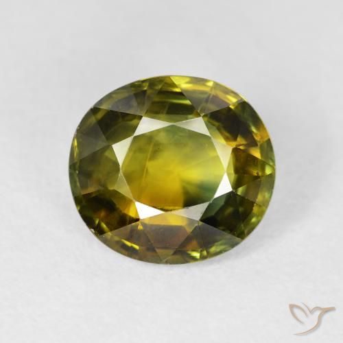 3.42ct Naturale Verde caldo Zaffiro, Ovale, VS