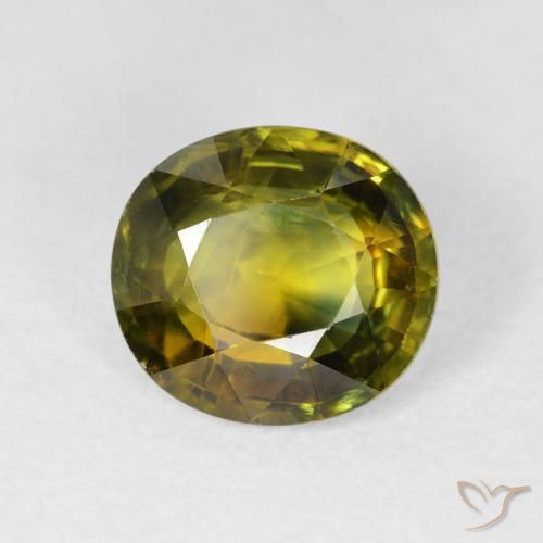 Zaffiro Verde caldo naturale da 3.42 ct, Ovale, VS
