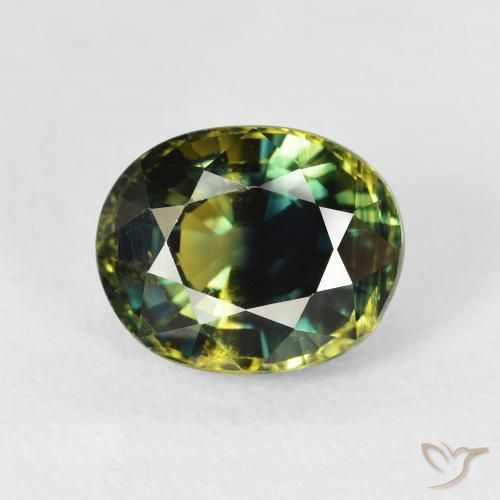 3.97ct Naturale Verde profondo della foresta Zaffiro, Ovale, VS