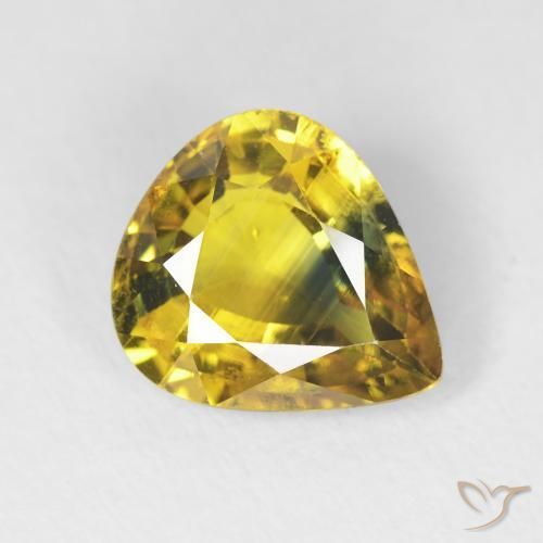 3.39ct Naturale Marrone dorato intenso Deep Zaffiro, Forma a pera, VS