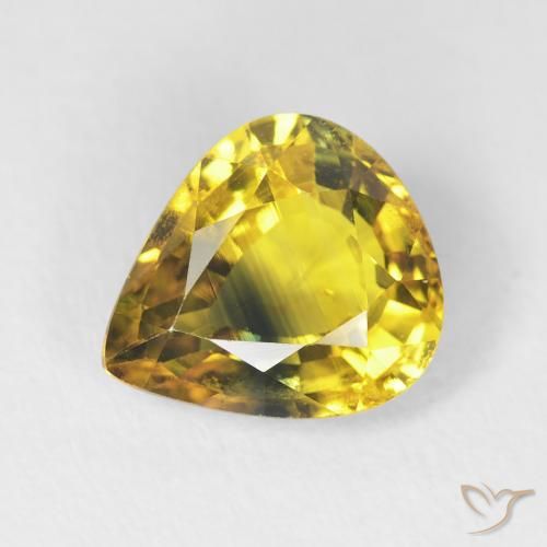 Zaffiro Marrone dorato intenso Deep naturale da 3.39 ct, Forma a pera, VS