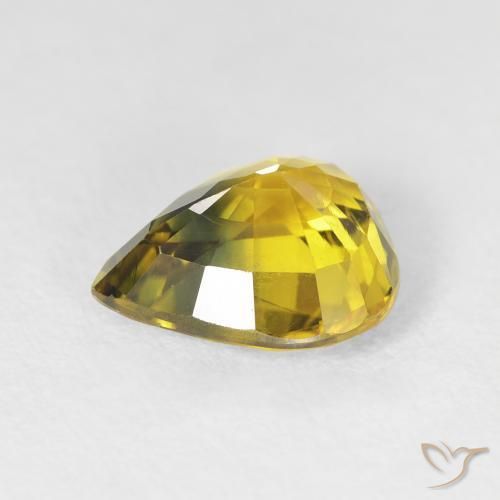 Zaffiro Marrone dorato intenso Deep naturale da 3.39 ct, Forma a pera, VS